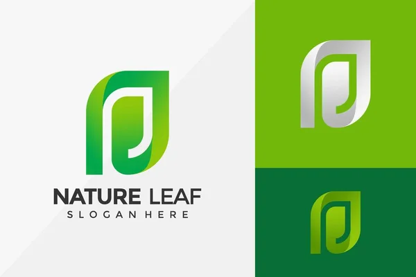 Lettera Nature Leaf Logo Design Disegni Logo Moderno Modello Illustrazione — Vettoriale Stock