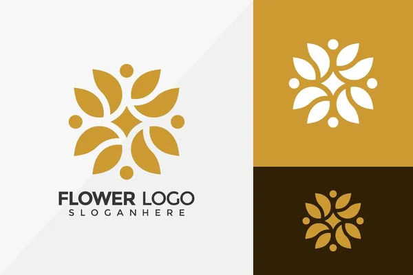 Lüks Çiçek Butik Logo Tasarımı, Modern Logo Tasarımı Vektör Resimleme Şablonu