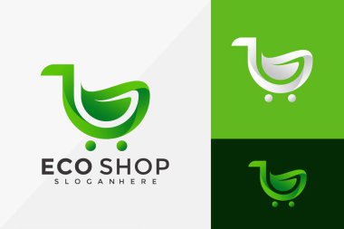 Eco Shop Nature Leaf Logo Tasarımı, Marka Kimlik Logoları Vektör İllüstrasyon Şablonu Tasarladı