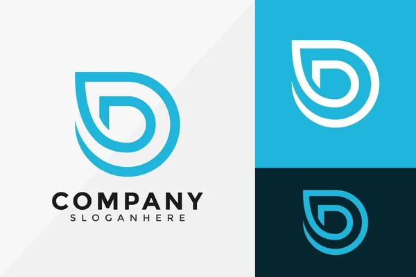 D Harfi Monogram Logo Tasarımı, Marka Kimlik Logoları Vektör İllüstrasyon Şablonu Tasarladı