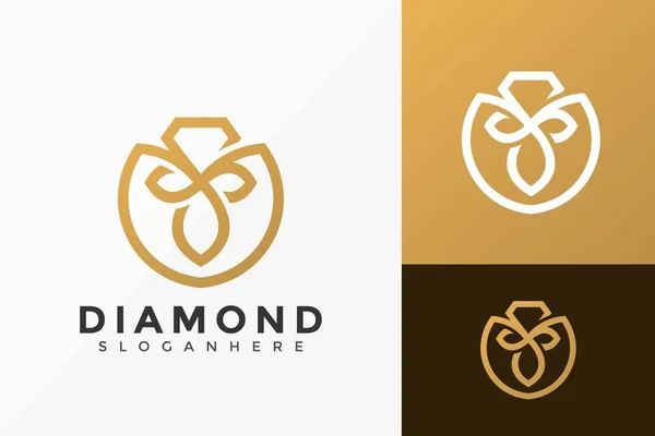 Дизайн Логотипа Золотых Бриллиантов Дизайн Минималистских Логотипов Векторных Иллюстраций — стоковый вектор