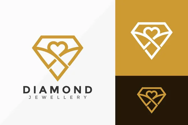 Design Logotipo Jóias Diamante Real Minimalista Logos Projeta Modelo Ilustração —  Vetores de Stock