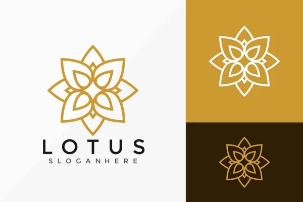 Elegant Lotus Blomma Logotyp Design Kreativa Moderna Logos Designar Vektor — Stock vektor