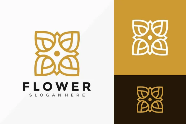 Design Logotipo Flor Real Elegante Moderno Logos Designs Vector Illustration —  Vetores de Stock