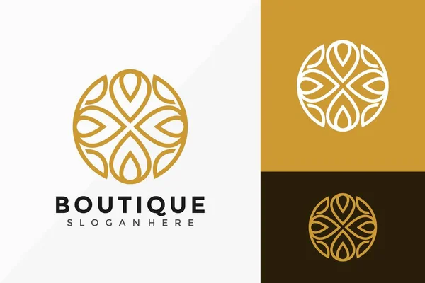 Blomma Lotus Boutique Logo Design Kreativ Modern Logos Designs Vector — Stock vektor