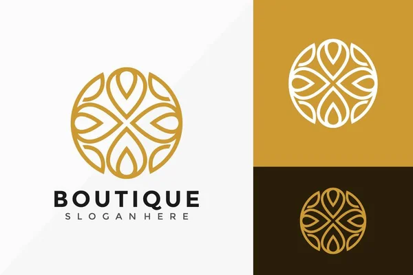 Flor Lotus Boutique Logo Design Criativo Moderno Logos Projetos Vector — Vetor de Stock