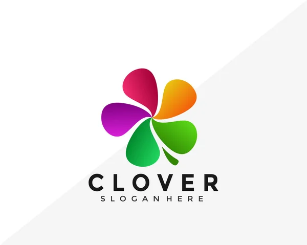 Fantasztikus Clover Logo Design Kreatív Ötlet Logók Tervez Vektor Illusztráció — Stock Vector