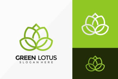 Yeşil Lotus Çiçeği Yaratıcı Logo Tasarımı. Modern Fikir logoları Vektör illüstrasyon şablonu dizayn etti