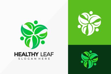Sağlıklı Yaprak Organik Logo Tasarımı. Modern Fikir logoları Vektör illüstrasyon şablonu dizayn etti