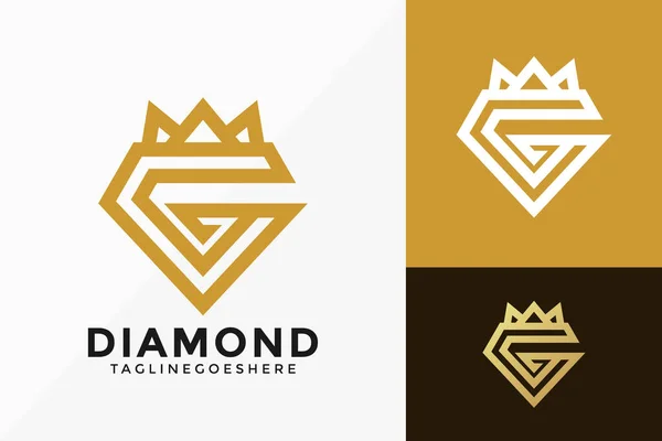 G harfi Diamond Crown Logo Vektör Tasarımı. Şablon için soyut amblem, tasarım konsepti, logolar, logotip ögesi.