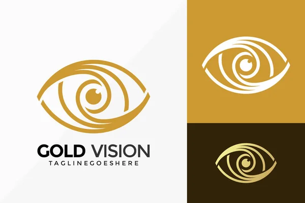 Golden Eye Vision Logo Vector Design Abstract Emblem Designs Concept — Stock Vector