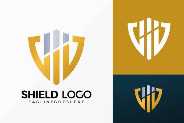 Escudo Premium Real Estate Logo Vector Design Emblema Abstrato Conceito —  Vetores de Stock