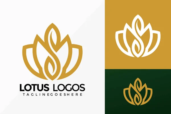 Lüks Lotus Logo Vektör Tasarımı. Şablon için soyut amblem, tasarım konsepti, logolar, logotip ögesi.