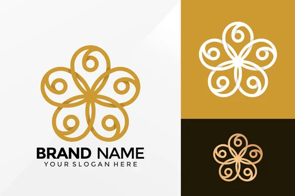 Diseño Vectores Logotipo Trébol Flores Lujo Emblema Identidad Marca Concepto — Vector de stock