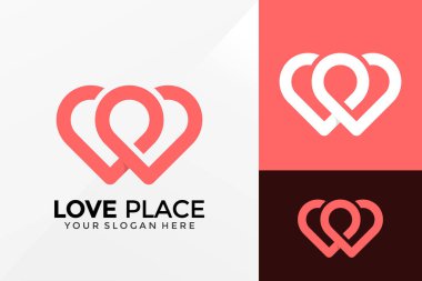 Love Place Logo Vektör Tasarımı. Şablon için marka kimliği amblemi, tasarım konsepti, logolar, logotip ögesi.