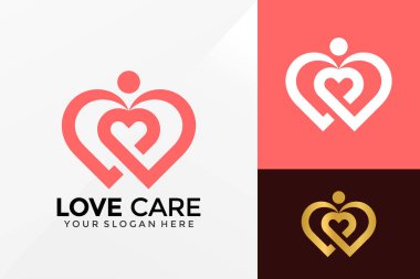 Love Care Logo Vektör Tasarımı. Şablon için marka kimliği amblemi, tasarım konsepti, logolar, logotip ögesi.
