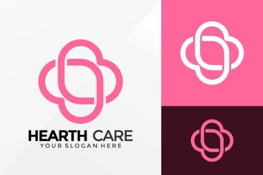 HEarth Care Logo Tasarımı, Marka Kimlik logo vektörü, modern logo, Logo Tasarım Vektör İllüstrasyon Şablonu