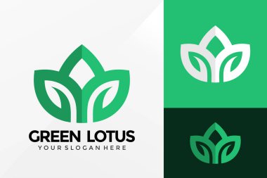 Yeşil Lotus Bitki Logosu Tasarımı, Marka Kimlik logo vektörü, modern logo, Logo Tasarımları Vektör Resimleri Şablonu