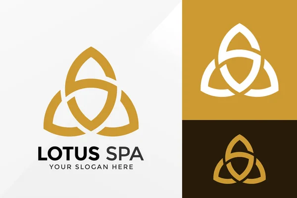 Lotus Spa Logo Design Vector Logos Identidad Marca Logotipo Moderno — Vector de stock