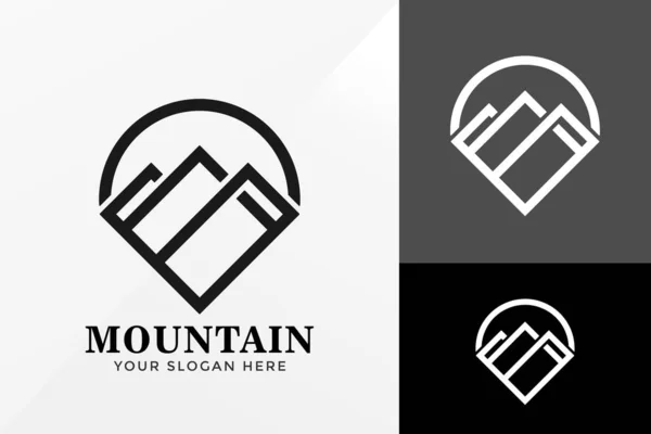 Mountain Place Logo Design Markenidentität Logos Vektor Modernes Logo Logo — Stockvektor