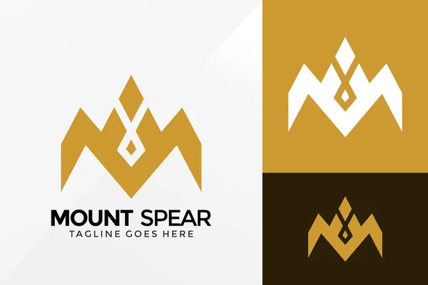 Brev Berg Med Spjut Logotyp Design Varumärke Identitet Logos Designar — Stock vektor