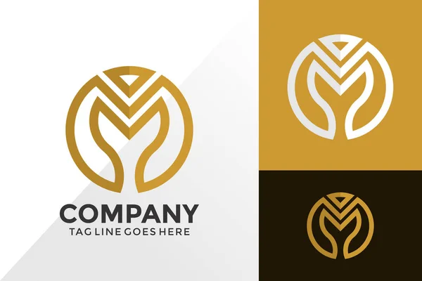 Goldener Buchstabe Business Logo Design Markenidentität Logos Designs Vektor Illustration — Stockvektor