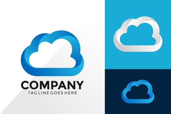 Cloud Business Logo Design Markenidentität Logos Designs Vektor Illustration Vorlage — Stockvektor