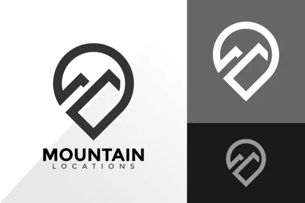 Berg Plats Logotyp Design Varumärke Identitet Logos Designar Vektor Illustration — Stock vektor