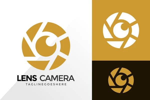 Lens Camera Business Logo Design Brand Identity Logos Designs Vector — Stock Vector