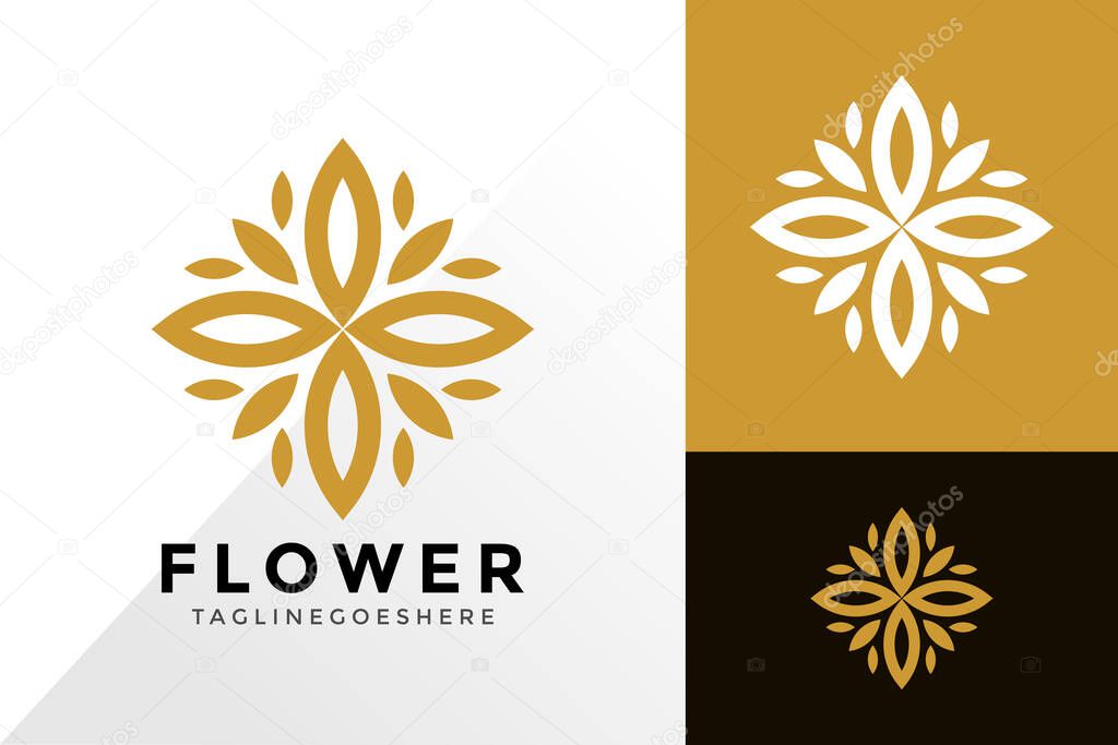 Luxury Beauty Flower Logo Vector Design. Abstract emblem, designs concept, logos, logotype element for template