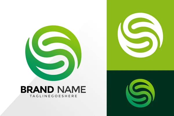 Letter Nature Circle Leaf Logo Vector Design Abstraktní Znak Koncepce — Stockový vektor