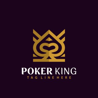 Şablon için Lüks Poker Kralı Logo Tasarımı, Soyut Logo Tasarımı Vektör Tasarımı