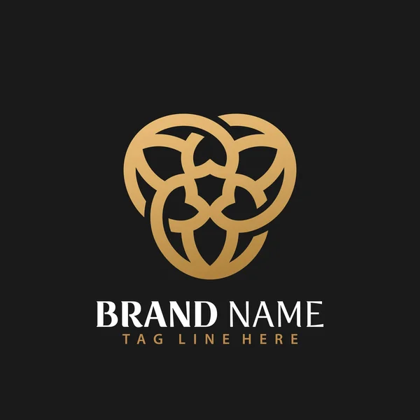 Luxury Flower Line Art Logo Design Abstract Logos Designs Vector — Stock Vector