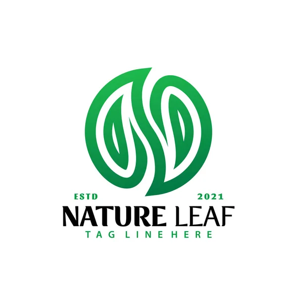 Lettera Nature Leaf Logo Design Disegni Astratti Loghi Concetto Modello — Vettoriale Stock