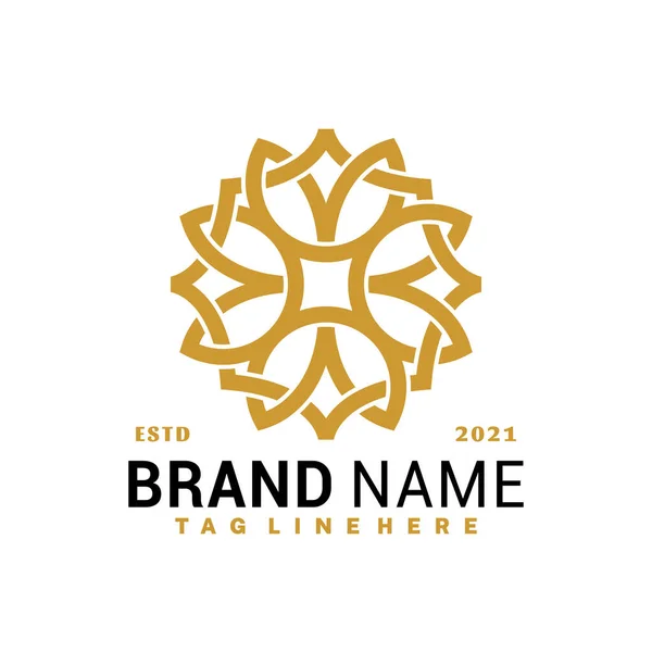 Роскошный Цветок Мандала Логотип Векторный Дизайн Творческие Логотипы Разрабатывает Концепцию — стоковый вектор
