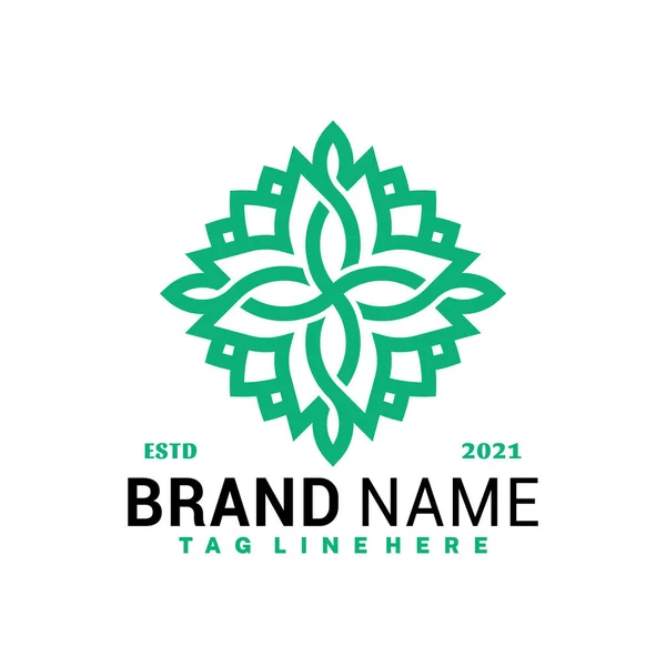 Mandala Nature Leaf Logo Vector Design Creative Logos Designs Concept — стоковий вектор