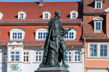 Prens Albert 'in heykeli Coburg, Bavyera' daki pazar yerinde