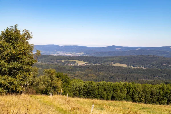 Vista Panorâmica Floresta Turíngia Partir Montanha Dolmar Turíngia — Fotografia de Stock