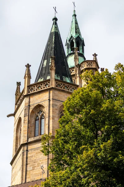 Vue Sommet Des Tours Cathédrale Erfurt Thuringe — Photo