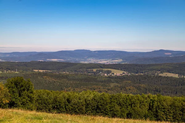 Vista Panorâmica Floresta Turíngia Partir Montanha Dolmar Turíngia — Fotografia de Stock