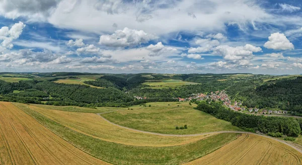 Luftaufnahme Einer Landschaft Rheinland Pfalz Deutschland Der Glan Mit Dem — Stockfoto