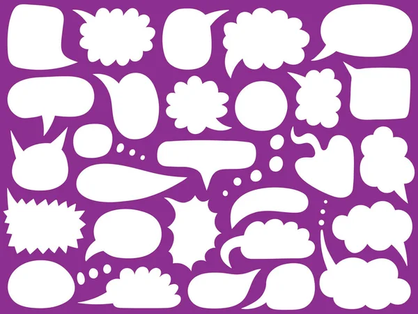 Spraakbellen. Blanco lege berichtballonnen, doodle chatwolken, met de hand getrokken spraakbellenframes. Spraakbelletjes vector symbolen set — Stockvector