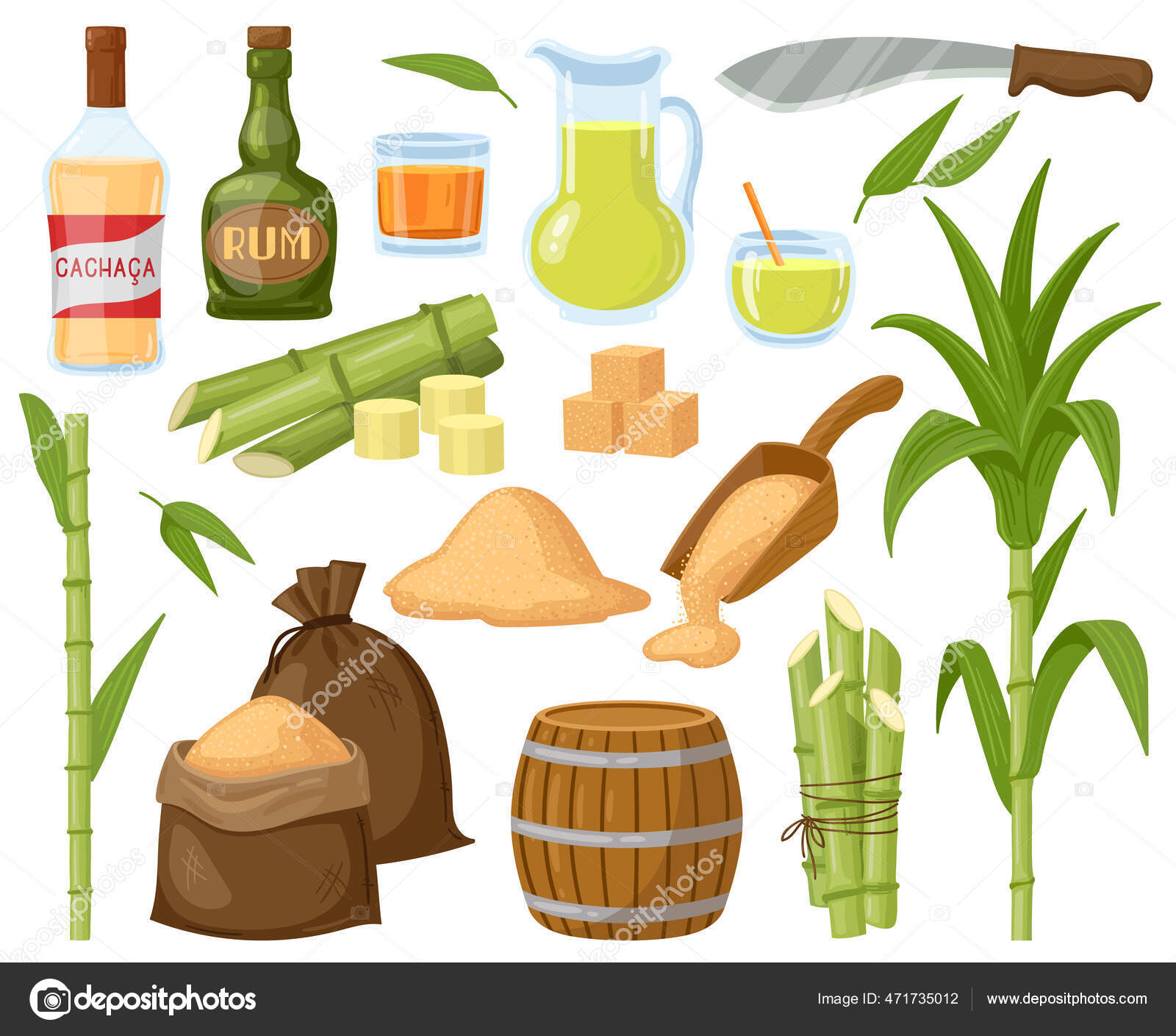 Sugarcane cartoon Vector Art Stock Images | Depositphotos