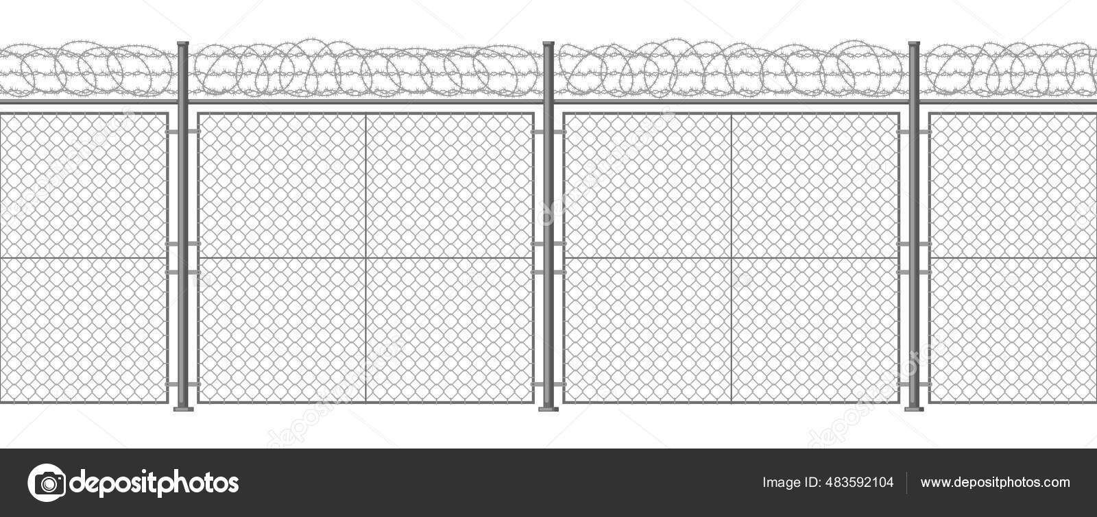 filo spinato metallico con punte affilate per barriera protettiva,  recinzioni industriali e agricole. 5459885 Arte vettoriale a Vecteezy