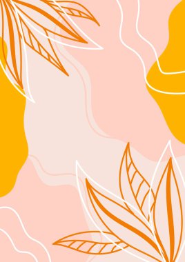 Metin için alanı olan modern botanik arka plan. Çiçek sancak şablonu.