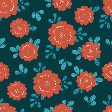 Yeşil yapraklı botanik desenli. Yapraklar ve çiçek duvar kağıtları. Çiçek arkaplanı.