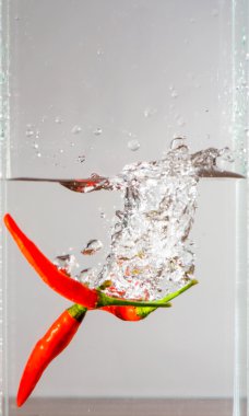 effect when drop chili into the water