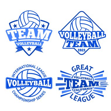 Vektör Voleybol kümesi rozetleri, logo Şablonlar vb.