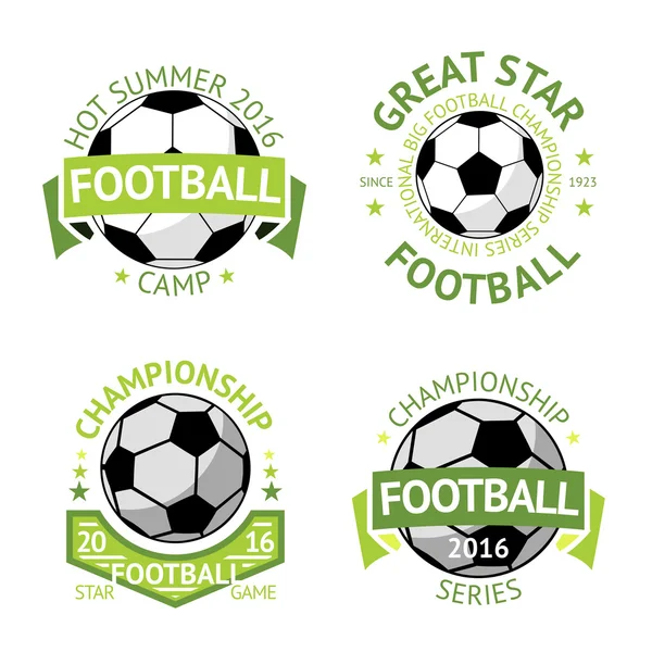 Football labels, green vintage. Vector — Stock Vector