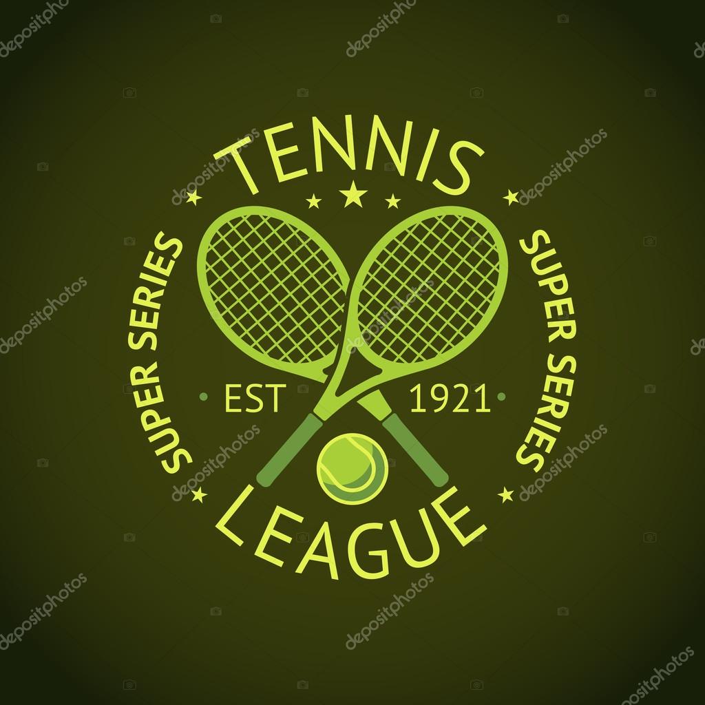 Tennis League super series label badge for your club. Vector illustration